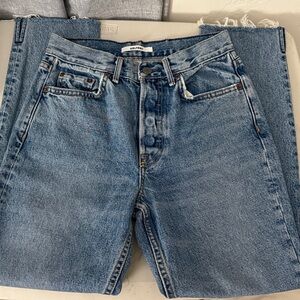 GRLFRND Karolina Frayed High-Rise Skinny Jeans